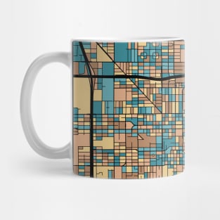 Phoenix Map Pattern in Mid Century Pastel Mug